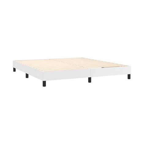 Sommier de style Snowco (avec matelas et lampe LED), blanc, 160 × 200 cm, éclairage led d’ambiance, pour chambre, décor moderne, facile à assembler (1/5)