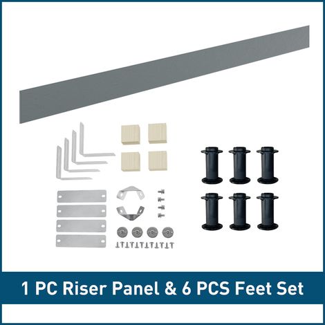 NRG Shower Tray Panel Riser Kit Square Rectangle Trays 1800mm Adjustable Feet Anthracite