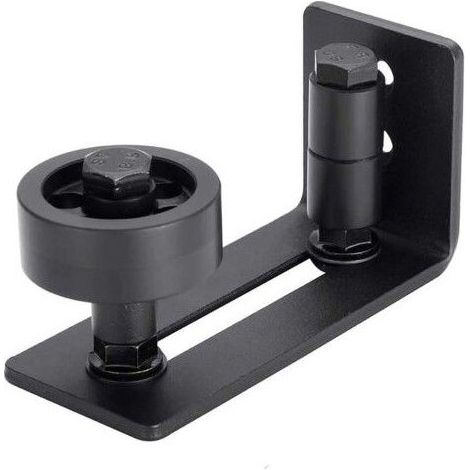 Guide de sol réglable pour porte coulissante en bois, noir (1/5)