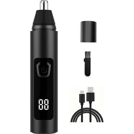 Professioneller elektrischer Nasenhaartrimmer, tragbar und mini, USB-aufladbar, schwarz (1/5)