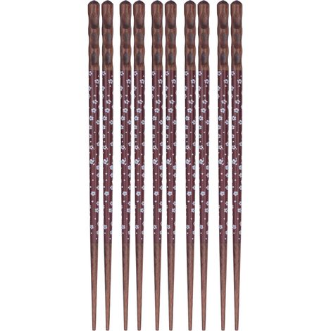 5 paires de baguettes réutilisables antidérapantes motif élégant léger confortable lavable pour fêtes mariages rouge (1/5)