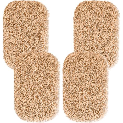 Porte-savon en PVC auto-drainant, accessoire antidérapant et poreux pour évier-beige (1/5)