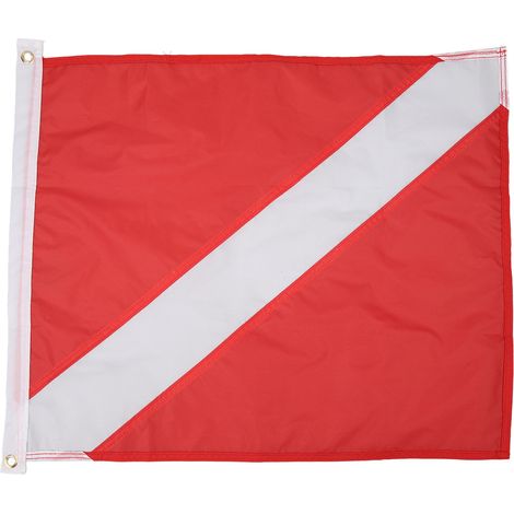 Drapeau de Plongée Rouge et Blanc 49x59cm - Léger et Visible pour Sécurité Sous-Marine (1/5)