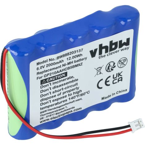 vhbw Replacement Battery compatible with VDW Silver, Silver Reciproc, SR2634, V0411630000000 Medical Equipment (2000mAh, 6V, NiMH)