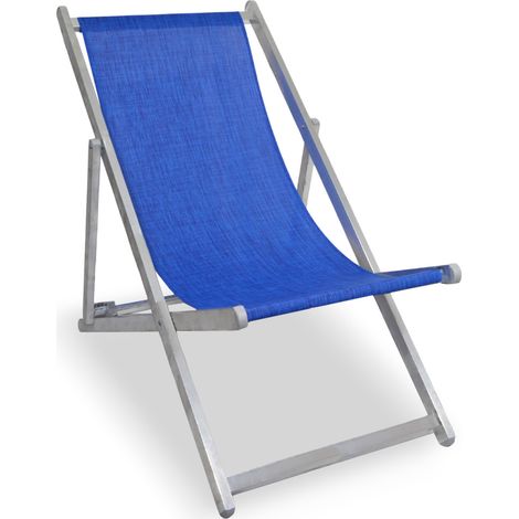 Sedia a Sdraio Alex in alluminio e textilene colore blu pieghevole da esterno