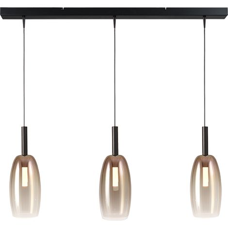 Lampe pendante 3L Ø 11,5cm Lido Olive avec du verre doré qui s’estompe. - 2861-05-02-100-3-4 (1/2)