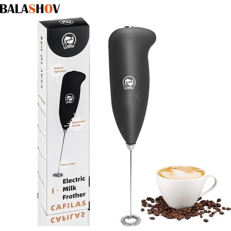 Mousseur à lait électrique, mini-mousseur, machine à café, batteur à œufs pour chocolat, cappuccino, mixeur portable, fouet. (1/5)