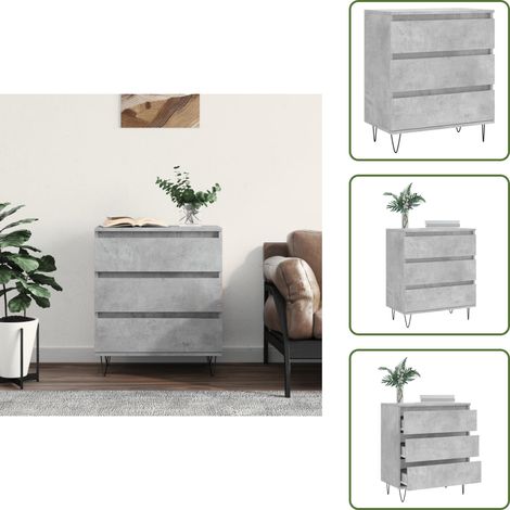 Sideboard Betongrau 60x35x70 cm Holzwerkstoff - Sideboard - Wohnzimmermöbel - Holzmöbel - Grau Sideboard - Regal (1/5)
