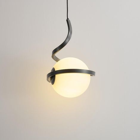 Suspension minimaliste de style scandinave,luminaire décoratif moderne,suspension en forme de sphère spiralée,pour le salon(lumière tricolore) (1/5)