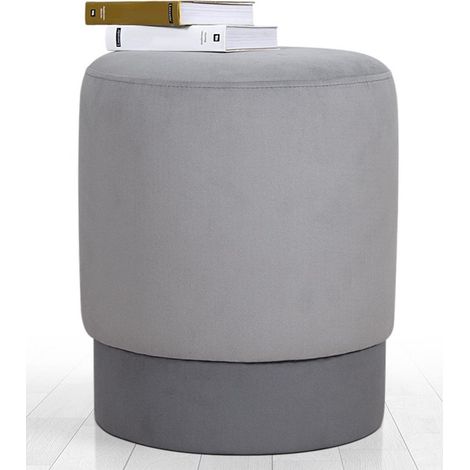 Pouf velours gris Kaly (1/5)