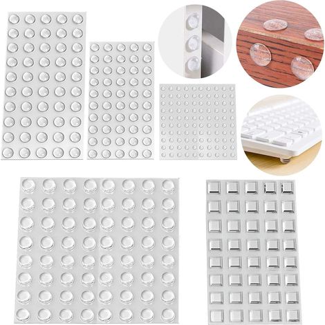 304 Pcs Tampon Caoutchouc Transparent Pieds, Butées de Protection en Caoutchouc pour portes de placard, cuisine, salle de bain, bureau (5 tailles-304 Pièces) (1/5)