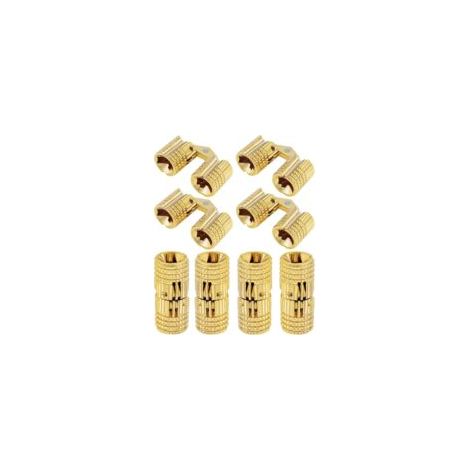 Set mit 8 unsichtbaren Messingscharnieren, 8 mm, verdeckte Scharniere mit 180°-Öffnungswinkel für Schmuckkästchen, Geschenkboxen und Arbeitsplatten (8 mm) - Crezuo