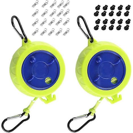 Étendoir à linge rétractable, 10 mètres, anti-nœuds, réglable, pour le camping. (1/5)