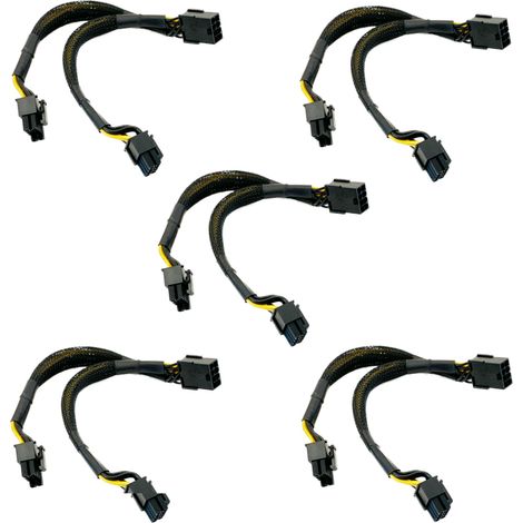STI Kit 5 cavi 8 pin pcie → Doppio 6+2 pin 20cm Rinforzato Special