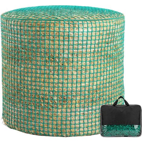 Filet à foin rond - Diamètre : 120 cm - Hauteur : 120 cm - Largeur des mailles : 4,5 x 4,5 cm - Filet à foin pour chevaux - Filet à foin à mailles serrées - Prolonge le temps de repas (1/5)