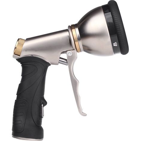 Pistolet haute pression 9 fonctions alliage zinc – Finition mate, outil tuyau jardin – Prise en main confortable