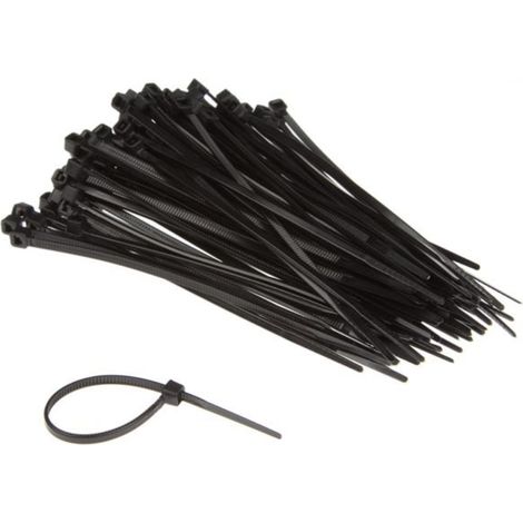 Nylon-Kabelbinder-Set - 2,5 x 100 mm - schwarz (100 Stück)