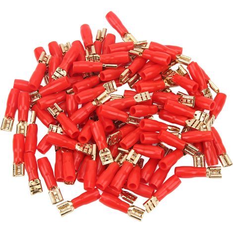 Lot de 100 cosses à sertir en cuivre pur avec gaine thermorétractable pour boîtier de distribution, voiture, bateau, maison, panneau solaire (1/5)