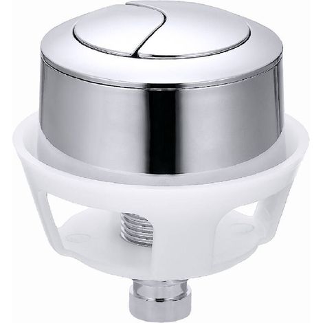 Bouton de chasse d'eau de rechange, argenté bouton poussoir à tête ronde, système de chasse d'eau à double bouton (1/5)