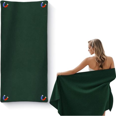 Serviette de bain magnétique d'extérieur 190 x 76 cm, séchage rapide, en microfibre avec coins magnétiques, ultra-absorbante,pour la plage, la piscine (1/5)