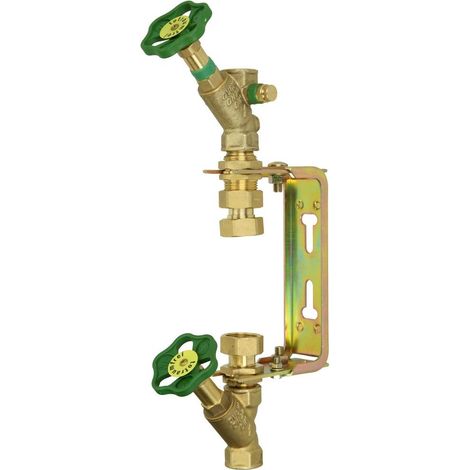 Etrier compteur eau - robinets, vertical réglable, QN 2,5 m³/h- 3/4’’ x 3/4’’