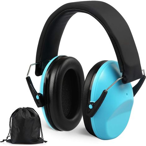 ZOLGINAH Auriculares con cancelación de ruido para niños NRR 25dB / SNR 29dB Auriculares plegables con cancelación de ruido Protector auditivo para dormir, estudiar, viajar, jugar, trabajar (azul) (1/5)