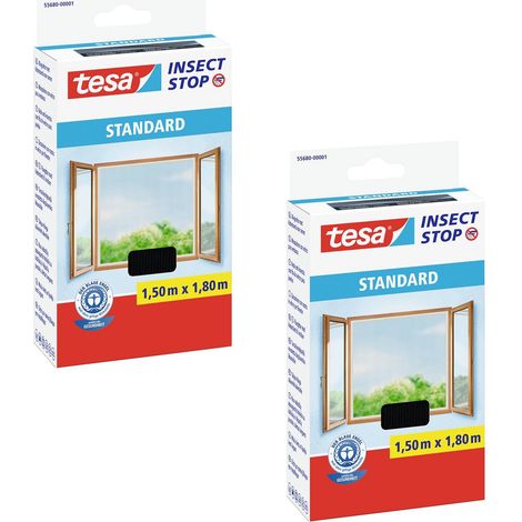 [NEUWERTIG] B-Ware Tesa Standard Fliegengitter Insektenschutz Fenster 150 Cm X 180 Cm Weiß 2 St.
