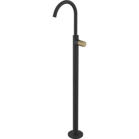 ULTRATAP mitigeur lavabo dans le sol, noir mat/or mat