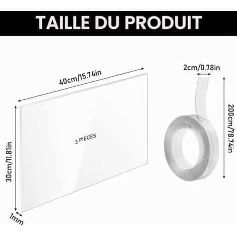 Pee Shields Lot de 3 bacs à litière pour chat 30 x 40 cm - Protection anti-éclaboussures - 1 rouleau de ruban nano - Accessoire pour chaton - Paravent - Dessus ouvert (1/3)