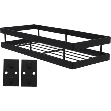 Porte Epice Cuisine Mural Étagère à Épices Acier Inoxydable Convient pour Cuisine Salle de Bain Balcon, (Noir mat, 20cm) (1/5)