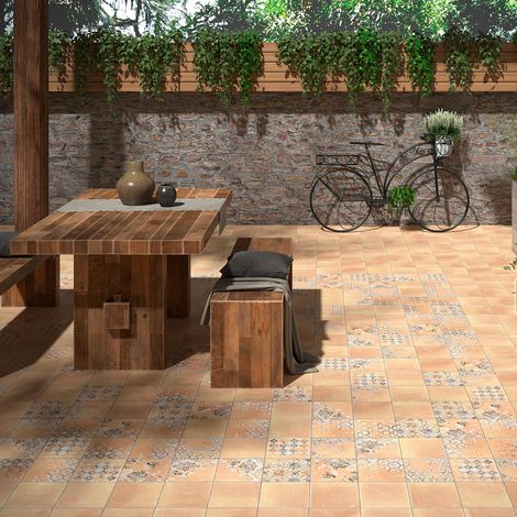 Grès Cérame Intérieur/Extérieur Carrelage Sol Effet Terre Cuite. Terracotta Decor Cotto 20x20 (1/3)