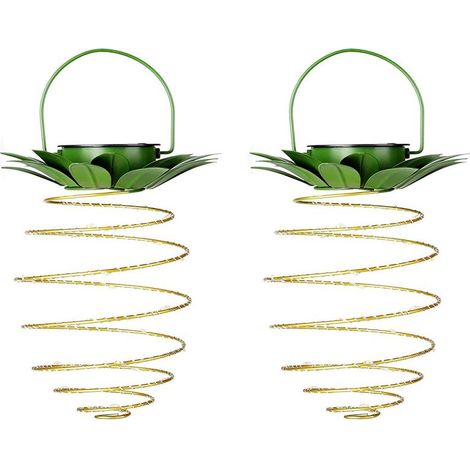 Suspensions lumineuses d'extérieur - 60 LED étanches, à énergie solaire, en forme d'ananas, pour jardin, terrasse, porche, cour et jardinage-AquaForge (1/5)