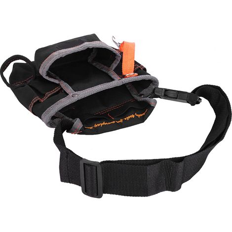 Sacoche à outils ceinture à 8 poches, pochette portable réglable, sac d'électricien (noir, bordure grise) (1/5)