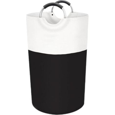 Cesto portabiancheria da 90 litri, cesto portabiancheria verticale, pieghevole, tessuto impermeabile con manici in alluminio protetti da schiuma, per studenti, dormitori e famiglie (nero) (1/4)