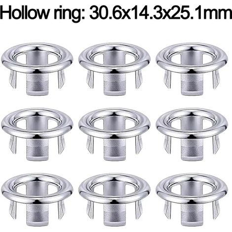 (Hollow ring-10PCS) Sink Overflow Cover Round Ceramic Wash Basin Overflow Ring Trim Hollow Hole Bath Insert Replacement Bathroom Accessories (1/4)