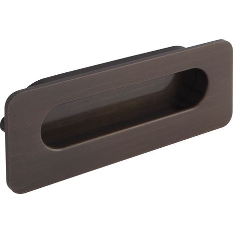 Poignée en coquillage - Largeur : 110 mm - Dimensions d'entrée : 102 x 31 mm - Laiton patiné
