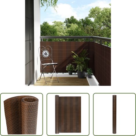 vidaXL Protection contre le bruit - Paravent de balcon brun et noir 300x100 cm résine tressée (1/5)