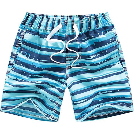 Short de bain enfant à imprimé, 3 poches, cordon coulissant, séchage rapide, élastique, bleu ciel, 7-8 ans (1/5)