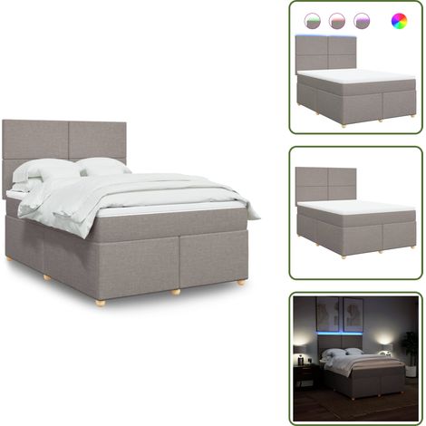 Boxspringbett mit Matratze Taupe 140x200 cm Stoff - Boxspringbett - Boxspringbetten - Bett - Bettgestell (1/5)