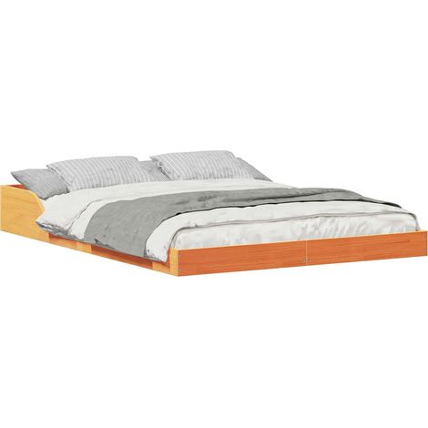 Maison Exclusive - Bettrahmen Wachsbraun 120 x 190 cm Massives Ki