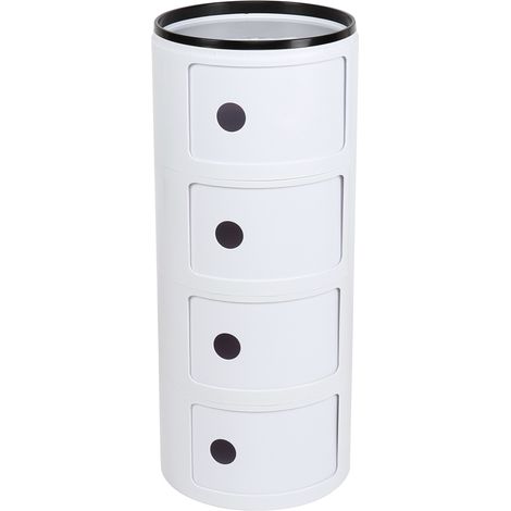 Table de chevet 4 tiroirs, meuble de rangement multifonction, étagère de sol pour chambre à coucher, armoire latérale de nuit (1/5)