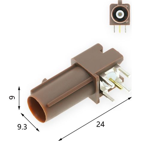 Fakra Langkörper-Koaxialstecker Typ F, Fakra Stecker Typ C (horizontal), Einsteckplatine, Leiterplatte, Automobilindustrie (1/3)