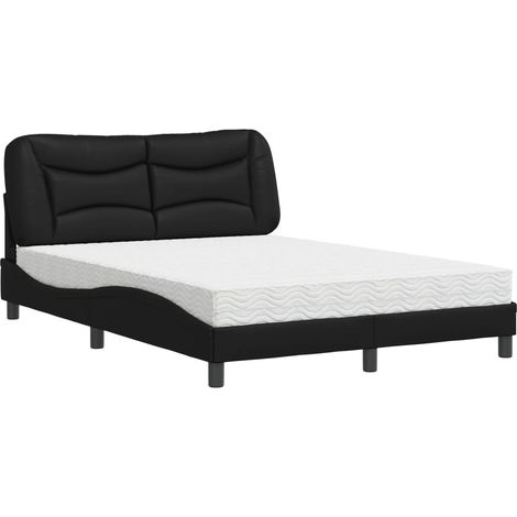Maison Exclusive - Bett mit Matratze "Hvar" Schwarz 140x200 cm Ku
