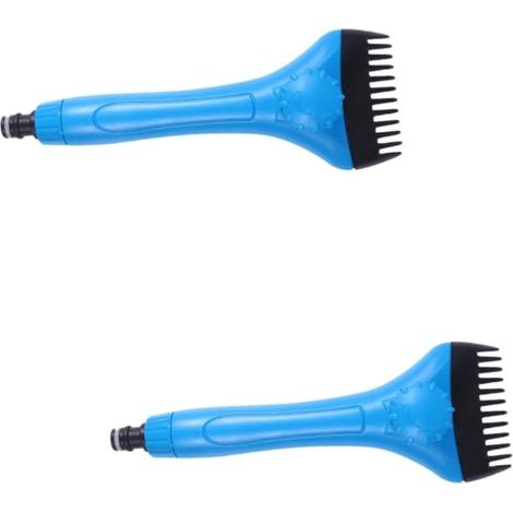 Kit de nettoyage de piscine en deux parties : brosse pour les parois, brosse pour le fond, brosse à main, brosse bleue. (1/5)