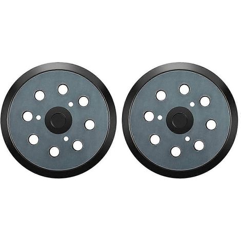 Lot de 2 plateaux de rechange pour ponceuse orbitale, avec fixation auto-agrippante, diamètre 125 mm et 8 trous. (1/5)