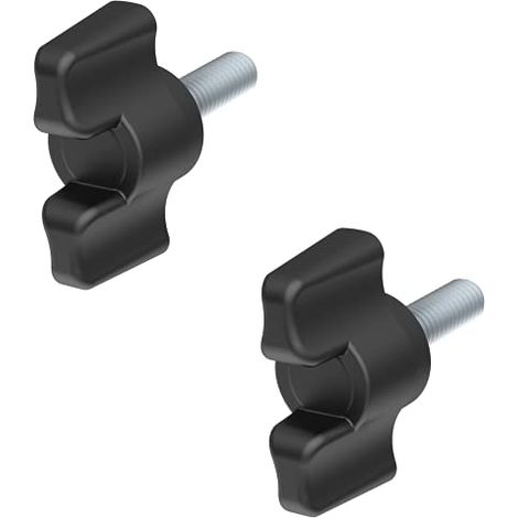 cyclingcolors Vis Papillon a Oreilles, Mancheron Blocage Brancard, M6 x 14, Lot de 2 Noire 3701260827983 (1/4)