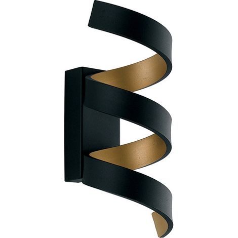 "Applique LED HELIX in alluminio nero e oro 9W 3000K (Luce calda)" (1/3)