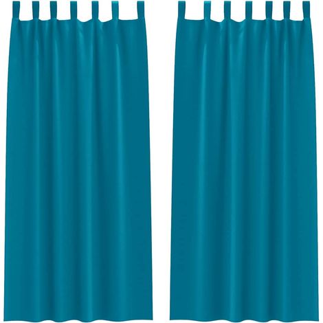 Maison Exclusive - Tende Blackout con Anelli 2 pcs Turchese 245 x 140 cm