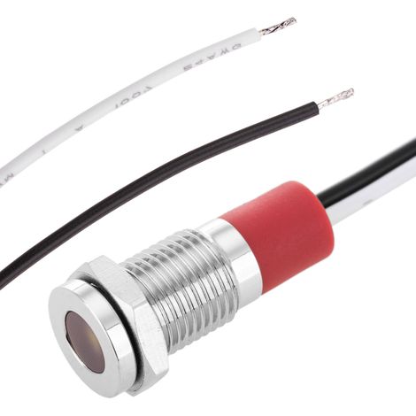 BeMatik - Lampe voyant LED 8mm 220VAC à montage sur panneau blanc (1/5)