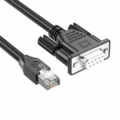 Câble d'extension RJ45 vers DB9 RS232 pour la gestion des périphériques réseau, adaptateur mâle-mâle/femelle (1/5)